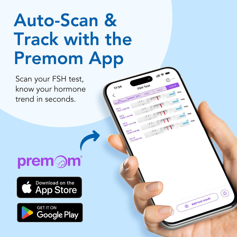 Easy@Home FSH Test Kit for Women - At-Home Hormone & Cycle Tracking with Premom App | Midstream Urine Test for Female Hormone Tracking | Reliable & Quick Results | 5 Tests