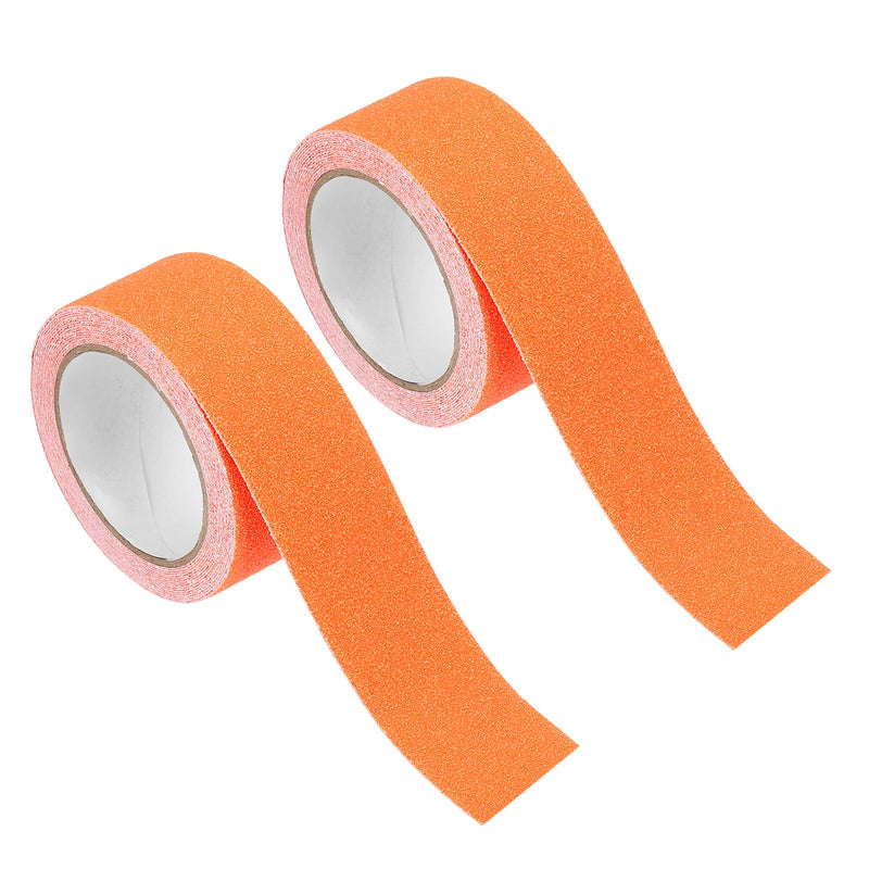 PATIKIL 2Pcs Anti Slip Traction Tape- 16.4 ft x 2 Inch, Non-Slip Grip Safety Non Skid Tread Stair Cases Tape High Adhesion & Waterproof, Suit for - Outdoor/Stairs, Fluorescent Orange