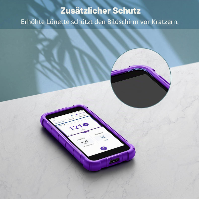 MEDMAX Silicone Case for Omnipod 5 with Camera Hole | Lightly Shockproof Non-Slip Silicone Protective Cover with Raised Bevel Omnipod 5 Device, Purple