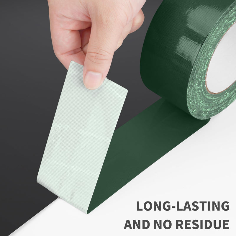 Green Duct Tape Heavy Duty Waterproof, 40 Yards X 2 Inch, 9 Mils Thickness Strong Adhesive Sticky, No Residue, Easy Tear by Hand for Home Repairs Indoor Outdoor Crafts Packing HVAC and Construction 40 Yards/Roll X 1 Roll Green 2 Inches Width