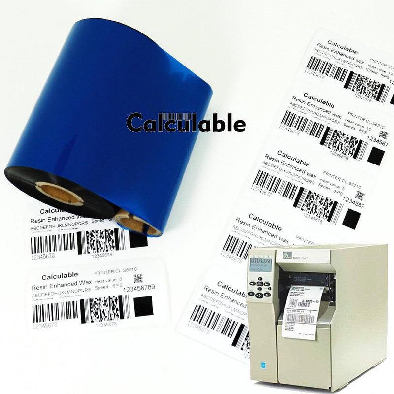 [Australia - AusPower] - 4.33" x1476' (110mmx450m) Thermal Transfer Ribbon Ink Outside Wax Ribbons Resin Enhanced Wax for Zebra GK420D SM4 ZT410 GC420t GK420t GX420t GX430t Tec Datamax Intermec Citizen Printer Resin Enhanced Wax 4.33"x1476' 