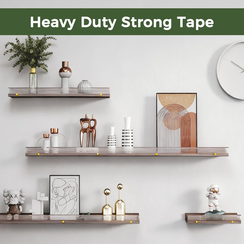 SWRT Double Sided Heavy Duty Tape, 1.18 Inch x 120 Inch Extra Large Nano Transparent Adhesive Tape, Removable Clear Mounting Strips for Walls, Picture Hanging, Posters, Carpet, and Home Decor