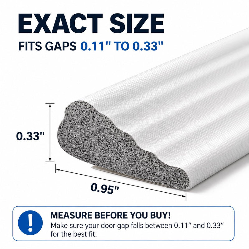 Weather Stripping Door Seal Strip, 196 inch * 3 Wedge-Shape Window Foam Seal Strip, Soundproofing, Winter Insulation Tape Strip for Frame, Noise Blocker, Door Gap Filler for Exterior White