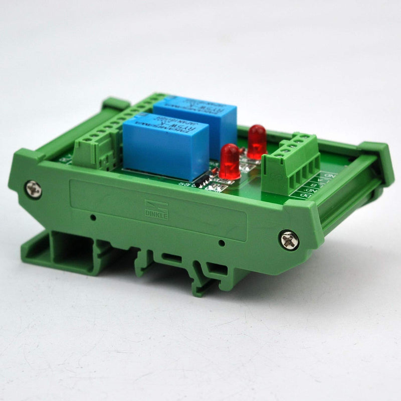 Electronics-Salon DIN Rail Mount 2 DPDT Signal Relay Interface Module, DC 5V Version.