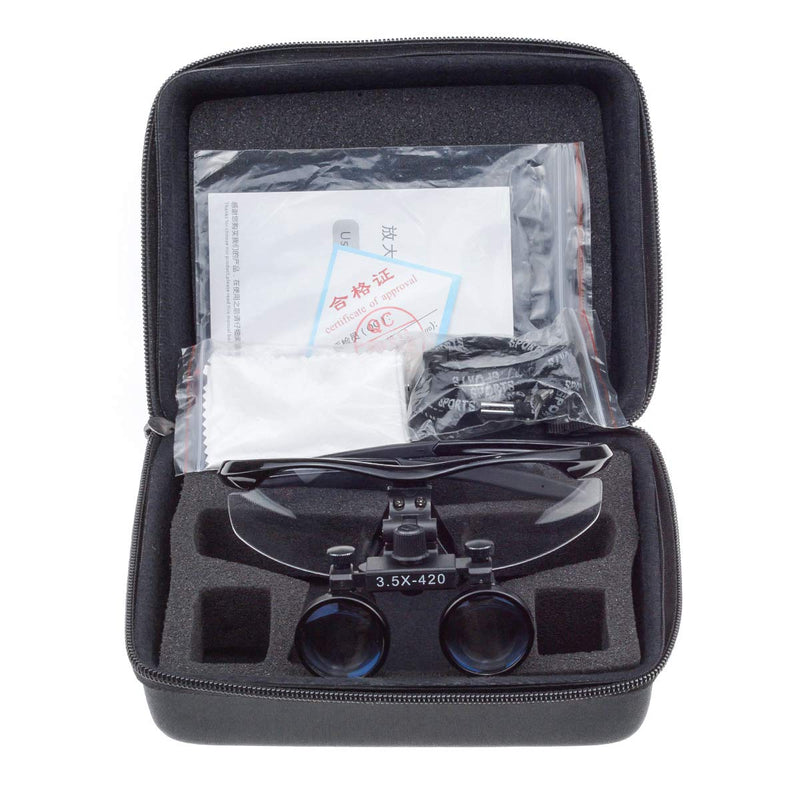 [Australia - AusPower] - NSKI 3.5X420mm Binocular Loupes DY-102 Optical Glass Plastic Frame with Antifog Black 