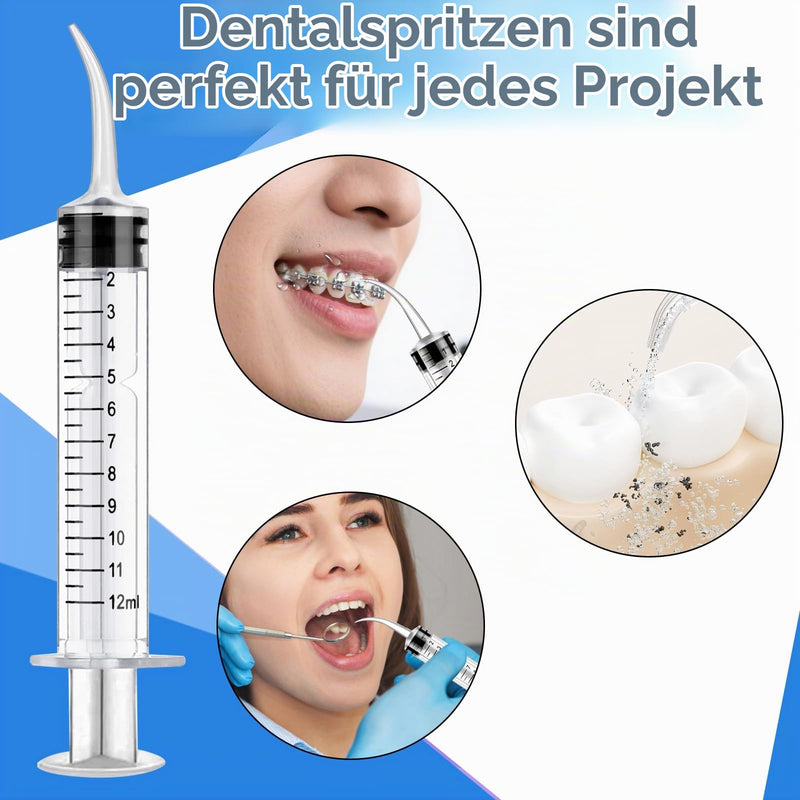 12 ml Dental Syringes Pack of 10 Dental Irrigation Syringe Individually Packed Dosing Syringe for Cleaning Teeth Care of Wisdom Teeth Feeding Pets
