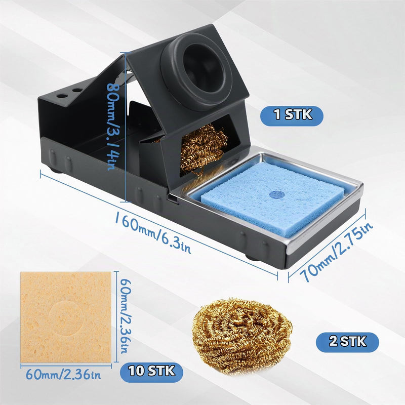 Soldering Iron Holder Soldering Iron Stand with Brass Wool | Soldering tip slots with cleaning sponge for various soldering work