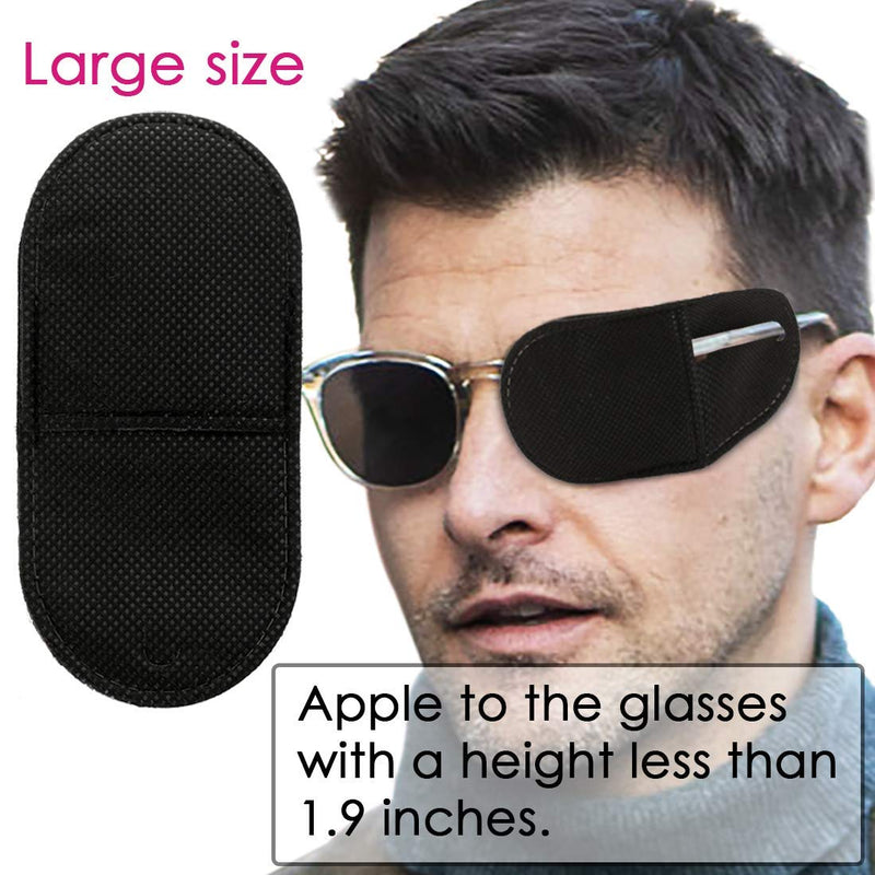 [Australia - AusPower] - Eye Patches for Adults Kids 12 Piece Patch Glasses Treat Lazy Amblyopia Strabismus Left or Right Eyes (Black) Black 
