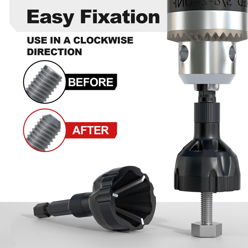 [Australia - AusPower] - Deburring External Chamfer Tool With Tungsten Carbide Blade, Bolt Thread Repair for 1/8" to 3/4" (3-20 mm), Burr Removal for Metal, Chamfer Bit With Hex Shank, 2 Pack 3mm-20mm Black 