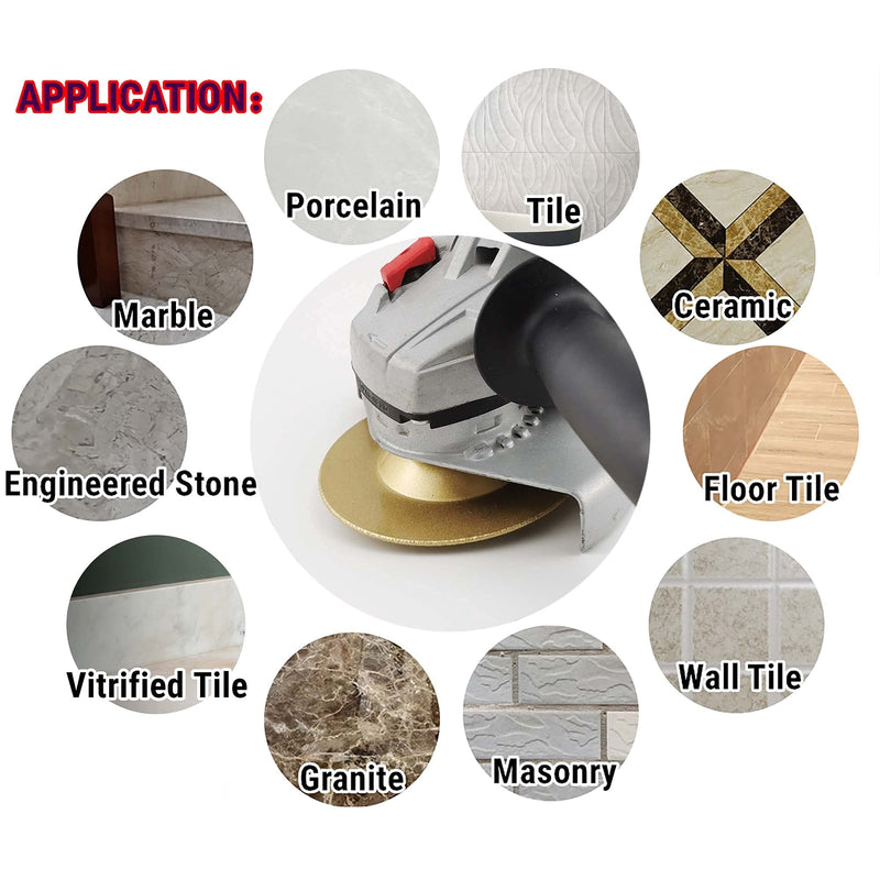 [Australia - AusPower] - NBB Brazed Diamond Grinding Wheel, Dry or Wet Grinding on Granite, Marble, Ceramic, Tiles, Porcelain, Stone, Masonry with 22.23mm Shank, Connected to Angle Grinder (Medium, 1) Mittel 