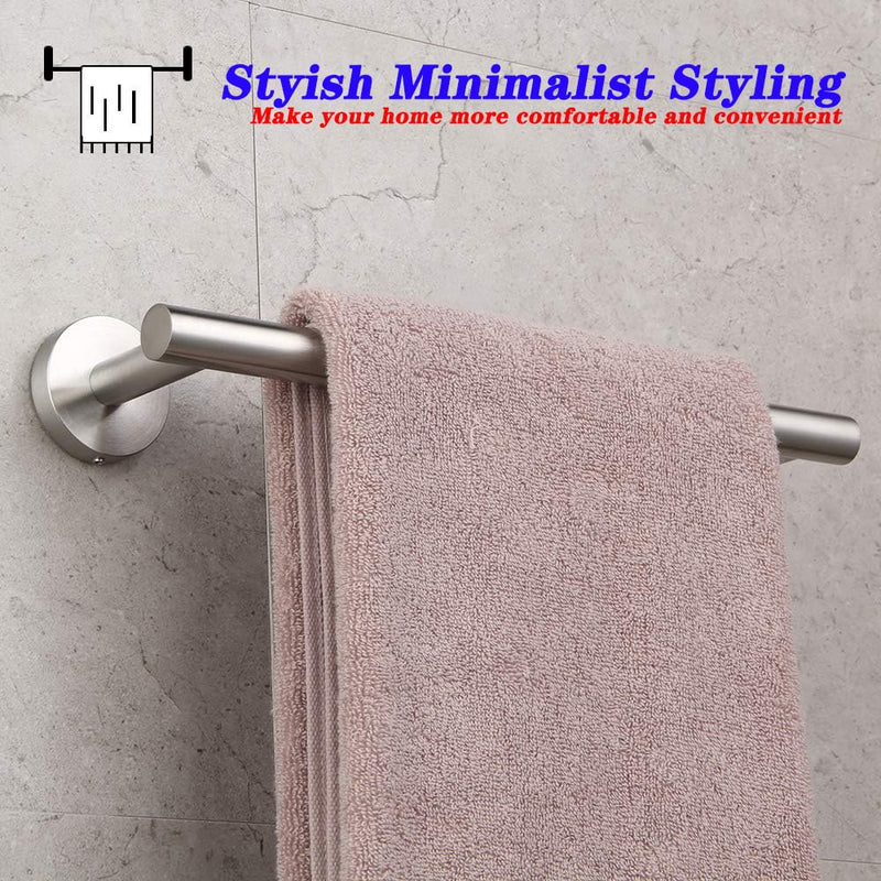 GERZ Contemporary 12-Inch Towel Bar Bath Hand Towel Holder Brushed Stainless Steel Wall Mounted Bathroom Organizer Brushed AG1101C30.5-LS 12 Inch (Pack of 1)