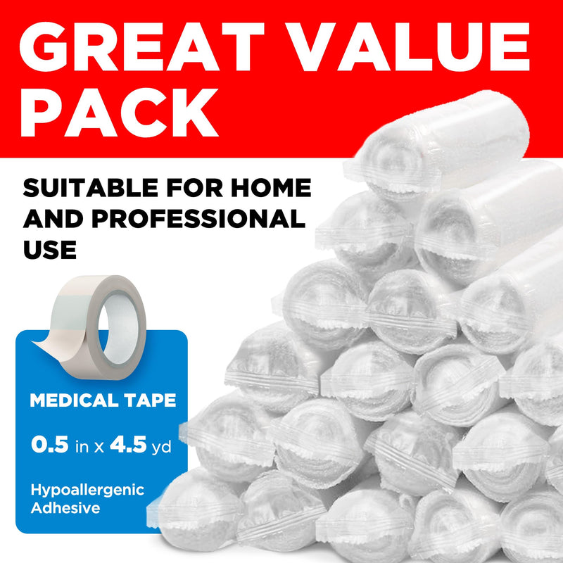 [Australia - AusPower] - Premium Gauze Rolls - (20 Pack) - 4" x 4.1yd First Aid Rolled Gauze - Individually Wrapped + Bonus Tape - Breathable Conforming Gauze Wrap Roll for Wounds 20 Pack 