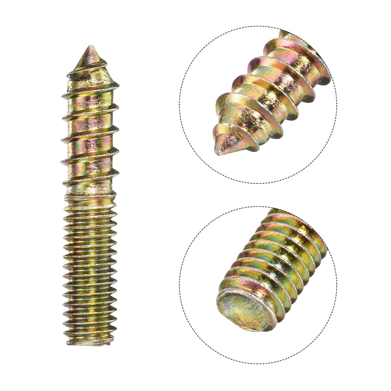 [Australia - AusPower] - uxcell 3/8-16x2 Hanger Bolts, 8pcs Double Ended Screws Wood Dowel Screws for Furniture 3/8-16x2" 8 