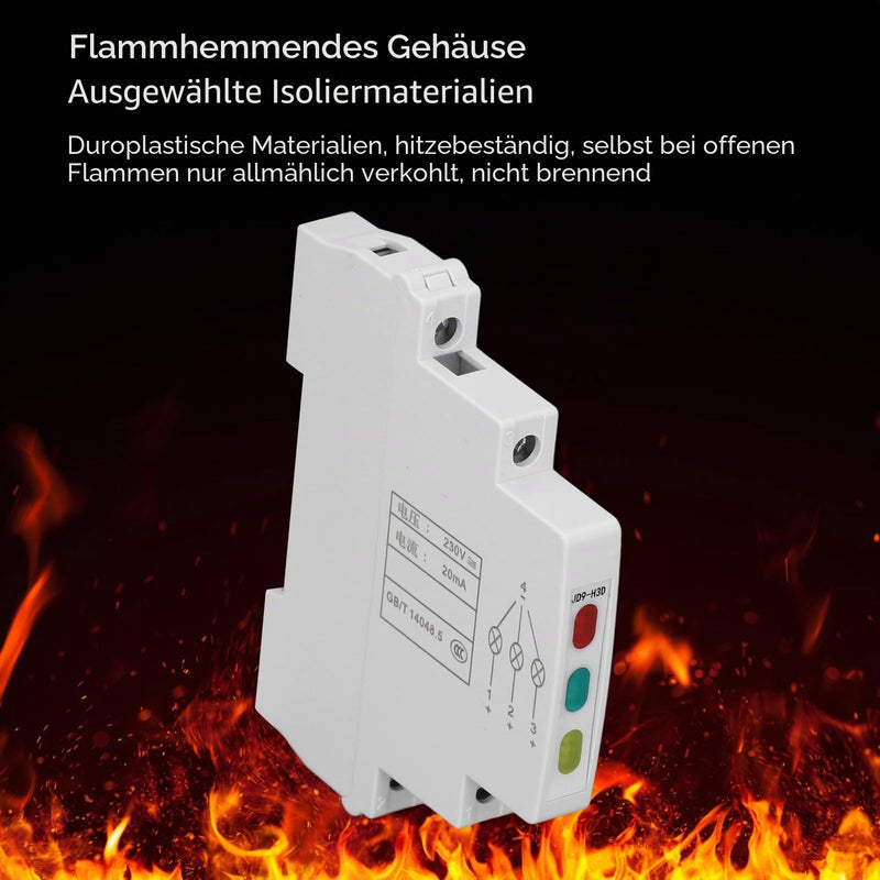 DIN Rail Indicator Light JD9-H3D Rail Indicator Light AC DC Red/Green/Yellow Lights up PC 20 MA For Displaying Telecommunication Electrical Signals
