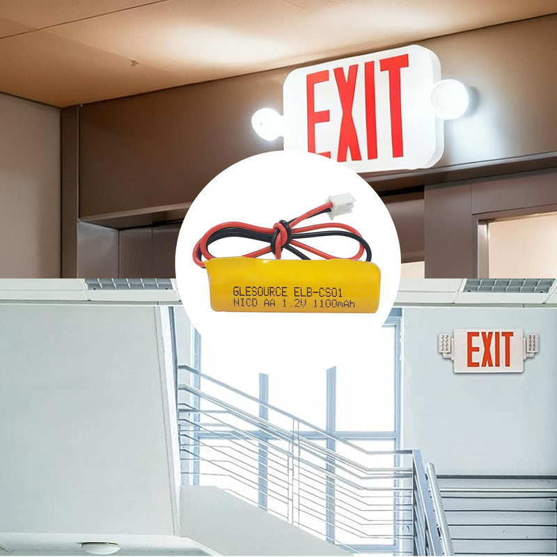 XUNTU ELB-CS01 1.2V Batteries Ni-CD AA Exit Sign Emergency Light Battery Replacement Compatible for Unitech OSA268,ELB-CS01, EXR EL 122 C4T (4 Pack) 4 PCS 1100mAh