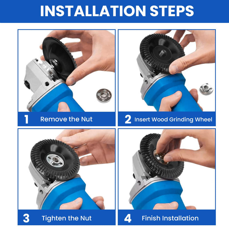 [Australia - AusPower] - WEDAMOO Wood Sanding Discs for Angle Grinder 125 mm, Root Miller, Tree Stump Mill, Wood Carving Disc Milling Disc with 16 mm Aperture Converter, Flex Rasp Disc for Polishing, Grinding, Carving B 1.0 