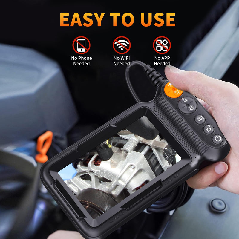 [Australia - AusPower] - Borecope with Light 5M, 5in Dual Lens Endoscope Camera with Light, Digital Inspection Camera, 7.9mm IP67 Waterproof Endoscope, 5M/16.4FT Semi-Rigid for Car Wall Plumbing-6PCS ACCS 5in Dual-Lens 16.4ft 