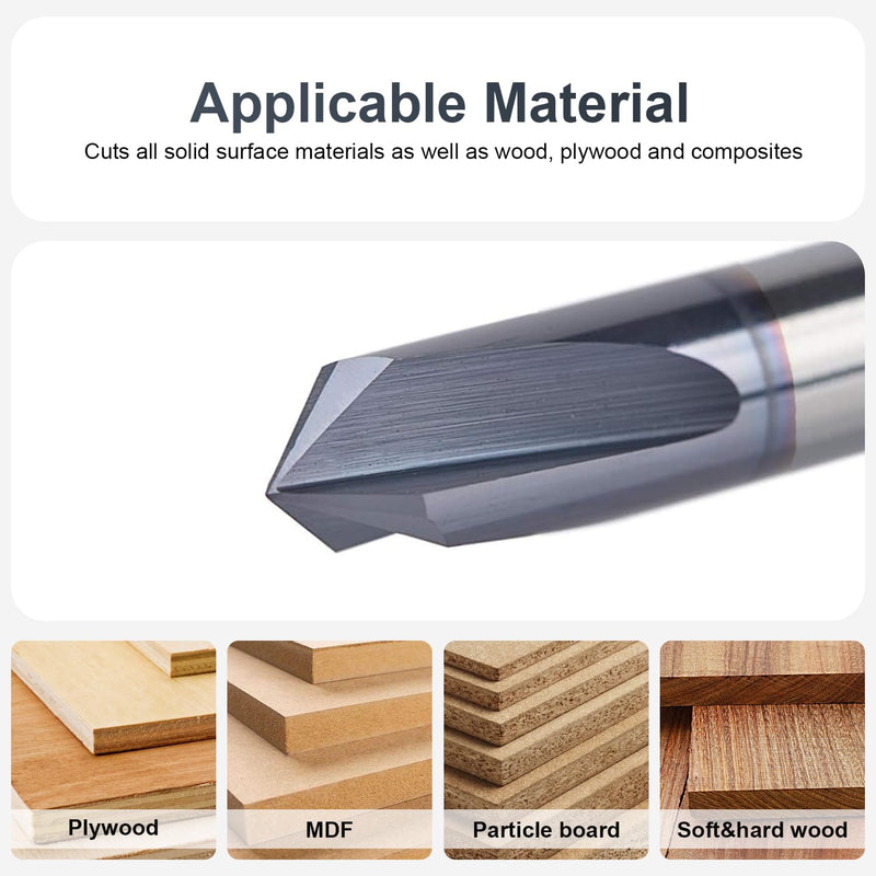 [Australia - AusPower] - SpeTool Chamfer Cutter Engraving Cutter 6 mm Shank 90 Degree V Groove Cutter Solid Carbide 3 Flutes Engraving Cutter CNC Wood Cutter End Mill Cutter for Router with TiAlN Coating for Machine Tools and 