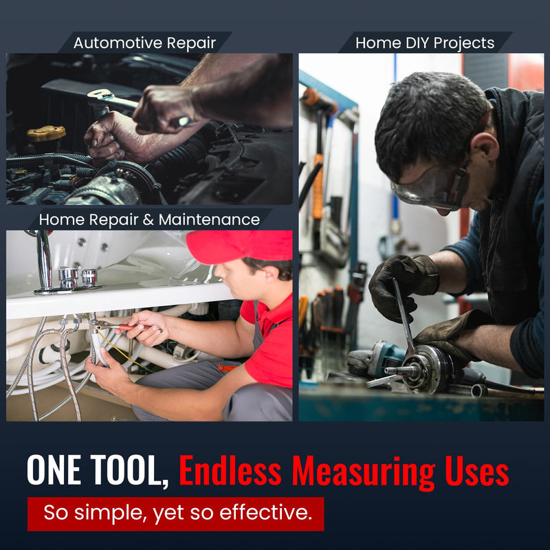 [Australia - AusPower] - UNKENBO® Bolt Size Finder Tool Keychain - 2.0 New Upgraded Bolts & Nuts Head Size Gauge SAE 5/16" to 1" & Metric 8mm to 25mm, Handy Bolts Nuts Head Measuring Tool Gifts for Men (Matte Black) Matte Black 