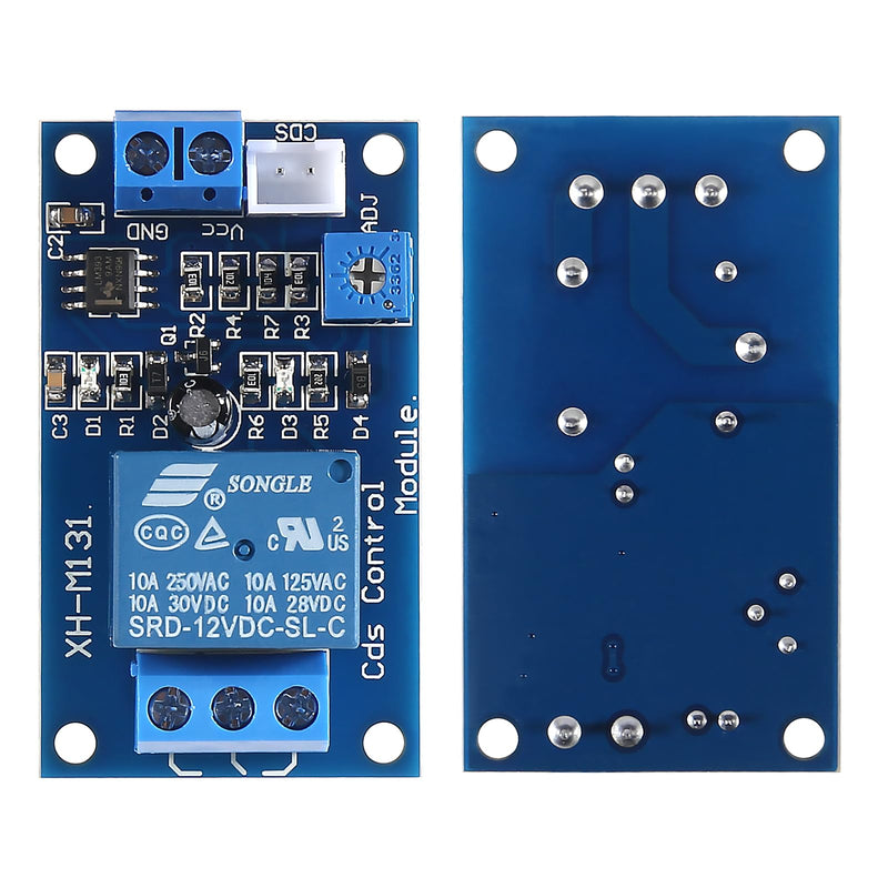 [Australia - AusPower] - 6pcs XH-M131 DC 12V 10A Photoresistor Relay Module, Light Control Switch Photoresistor Relay Module Detection Sensor Automatic Light Control Switch with Cable 