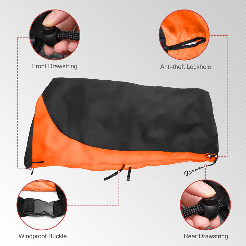 uxcell Bike Cover Outdoor Waterproof Bicycle Cover Sun Dust Wind Proof Bike Rain Covers for Mountain Road Electric City Bike Orange X-Large