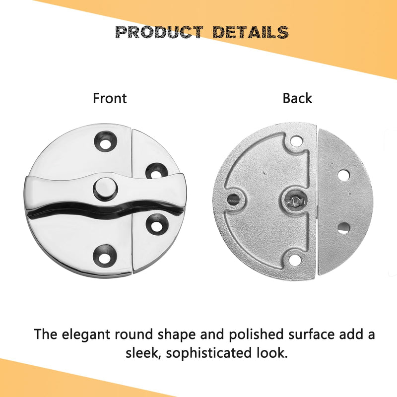 [Australia - AusPower] - Heavy Duty Marine Boat Door Catch Latch 316 Stainless Steel, 1.69" (43 mm) Hatch Round Turn Button Twist Catch Latch with Screws(2-Pack) 1.69 in (43 mm) 