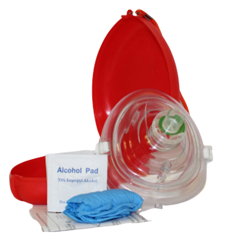 [Australia - AusPower] - MCR Medical Pack of 5 CPR Rescue Mask, Adult/Child Pocket Resuscitators, Hard Case with Wrist Strap 