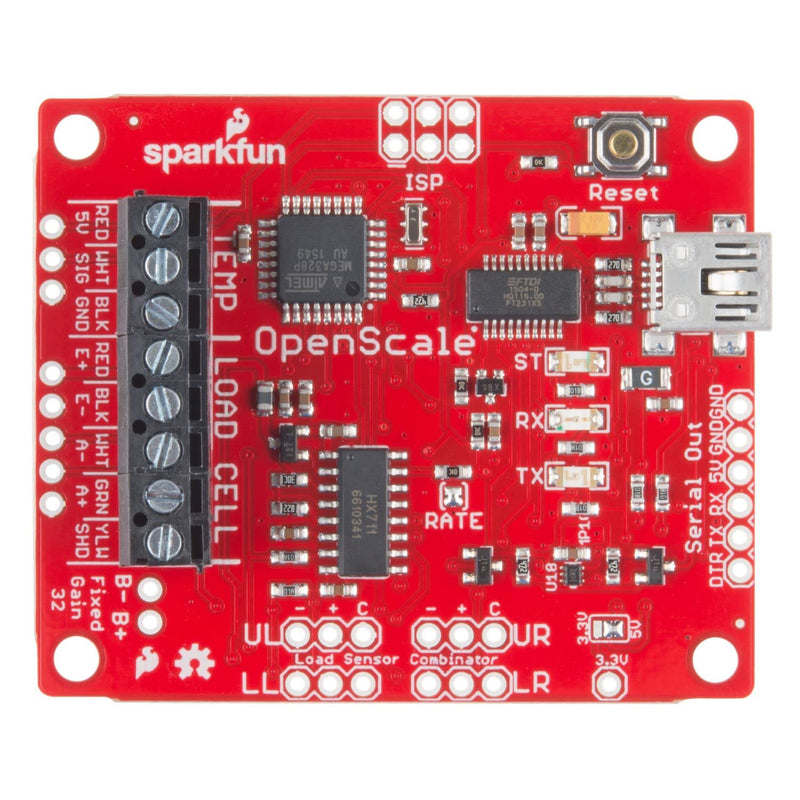 [Australia - AusPower] - SparkFun OpenScale Simple-to-use Open Source Solution for Measuring Weight and Temperature Includes HX711 24-bit ADC for weigh Scales TMP102 FT231 with mini USB, for USB to Serial Connection 