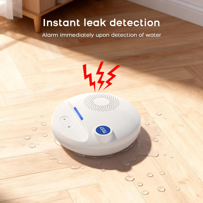 [Australia - AusPower] - PGST WiFi Water Leak Detectors,Wireless Water Leak & Drip with 100dB Adjustable Alarm,for Smart Life Tuya APP Control & Instant Alerts,for Basement, Bathroom,Laundry,Kitchen,Sink,2.4G WiFi Only 