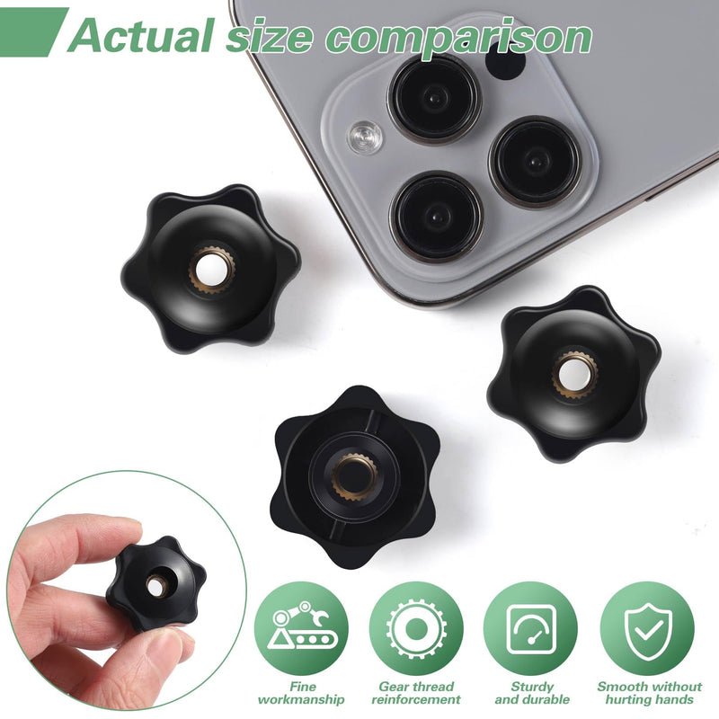 [Australia - AusPower] - 12 Pcs Star knobs, 1/4 20 knob 6 Star Knobs 1/4 Inch 20 Female Threaded Hexagon Head Thru Knob Clamping Knobs Jig Knobs T Knob 