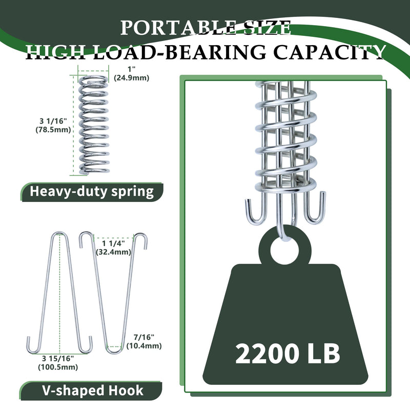[Australia - AusPower] - SHENGHUISS Porch Swing Spring, 316 Stainless Steel Spring for Dog Tie Out Cable,Punching Bag,Hammock,Hanging Rope, Mooring Spring, Dog Chain, Shock Absorber 2Pcs 