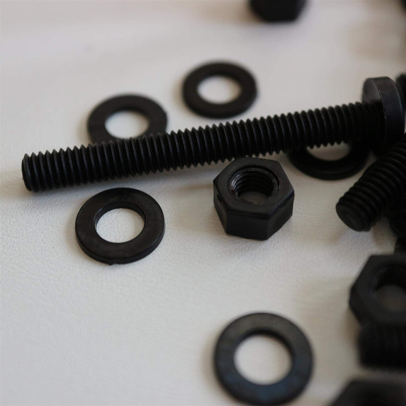 [Australia - AusPower] - 20 x Black Pan Head Screws Polypropylene (PP) Plastic Nuts and Bolts, Washers, M5 x 40mm, Anti-Corrosion, Chemical Resistant, (13/64 x 1 37/64 in) 