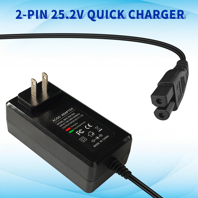 [Australia - AusPower] - for Wybot Cordless Pool Vacuum Plug 25.2V Quick Charger Compatible with Wybot C1 C2 C2B OS7010C Li-Ion Battery Robotic Pool Cleaner Adapter Power Supply 