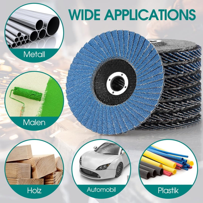 [Australia - AusPower] - Flap Discs, Flap Discs, Sanding Discs, Sanding Mop Disc, 8 Pieces, Diameter 76 mm x 10 mm, Grain 40/60/80/120 Mixing Set, Sanding Disc, Sanding Mop Flap Disk 