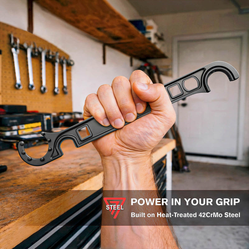 Armorers Wrench, Heat-Treated 42CrMo Steel Heavy-Duty Multi-Function Tool, Precision Spanner Wrench for Assembly & Maintenance, Rust-Resistant Manganese Phosphate Coating, Ergonomic Grip