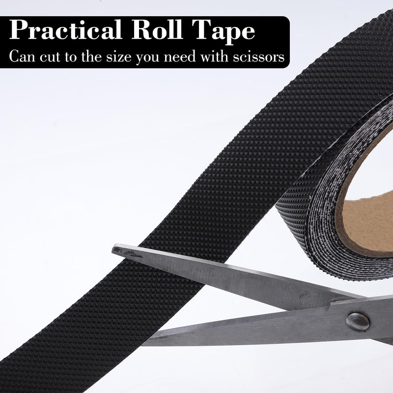 Bremorou Black Rubber Grip Tape Anti Slip Tape 16.5 Feet 1 Inch Heavy Duty Waterproof Non-Abrasive Tape Resistant Wear-Resistant Cushion Pad for Indoor & Outdoor Making Handles Contact Surfaces Safer