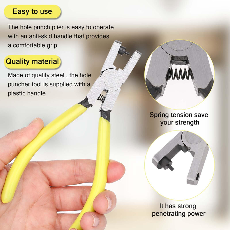 [Australia - AusPower] - Watch Band Leather Hole Punch Plier Universal 2.0mm Shoe Strap Hole Puncher Wrist Belt Punch Hole Tool Puncher Pliers Repair Tools Suitable for Belts, Shoes, Fabric, DIY Crafts Projects, Dog Collars 