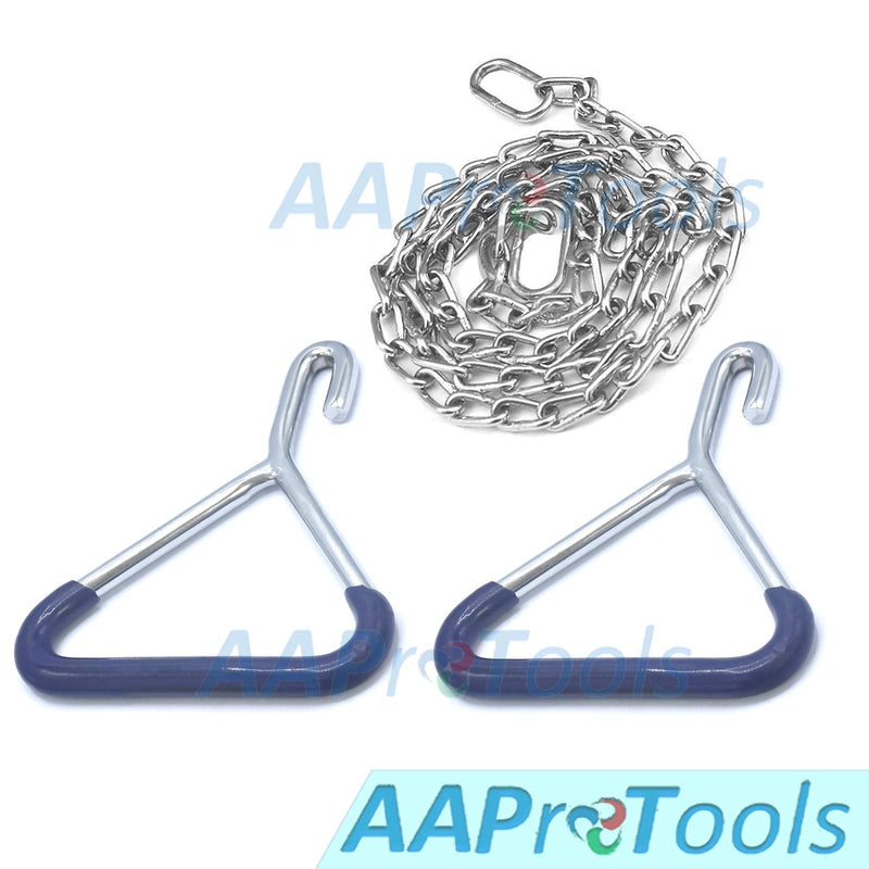 [Australia - AusPower] - Durable Cow OB Apparatus (2 OB Handle & 30 Inch Chain), Goat Forceps, Cattle Delivery Instruments for Dairy Farm 