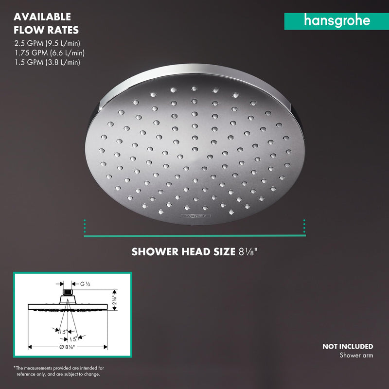 hansgrohe Vernis Blend 8-inch Rain Showerhead 1-Spray Full in Chrome, 1.5 GPM, 26093001