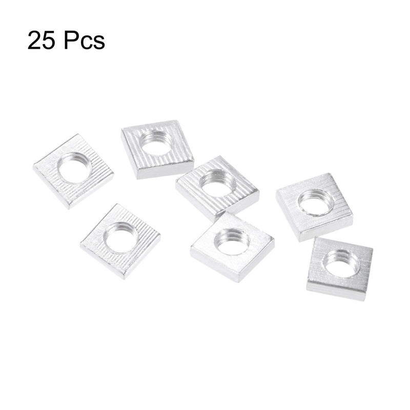 [Australia - AusPower] - uxcell Square Nuts, M4x7mmx2mm Zinc-Plated Metric Coarse Thread Assortment Kit, 25 Pcs 