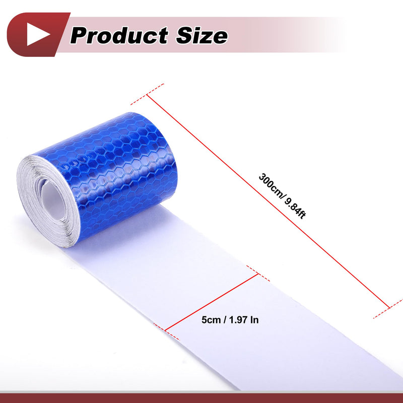 1 Pcs Safety Warning Reflective Tape Increased Visibility Reflective Strips 9.84ft x 1.97" Blue PVC