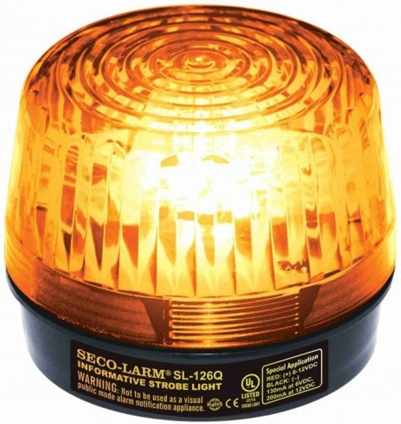 [Australia - AusPower] - Seco-Larm SL-126Q/A Xenon Tube Strobe Light (Pack of 2), Amber, Easy 2-wire Installation, Low Current Consumption, 300 Continuous Hours Lifespan, High-impact Resistant Acrylic, For 6 to 12V Use 