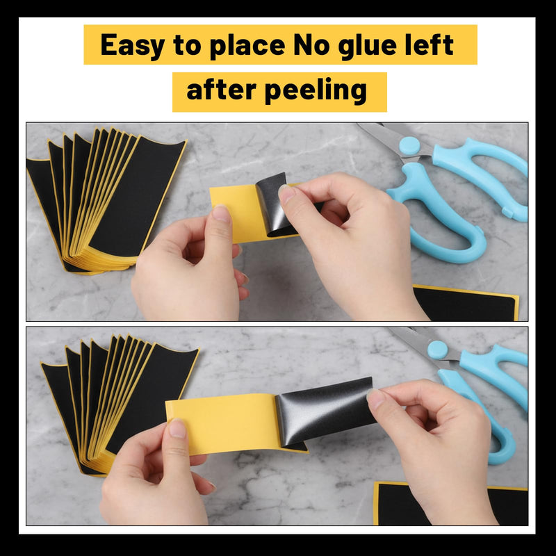 15Pcs Fingerboard Foam Grip Tape, Strong Adhesive Finger Skateboard Grip Tape, 110 x 38 mm Mini Fingerboard Deck Anti Slip Stickers, Black