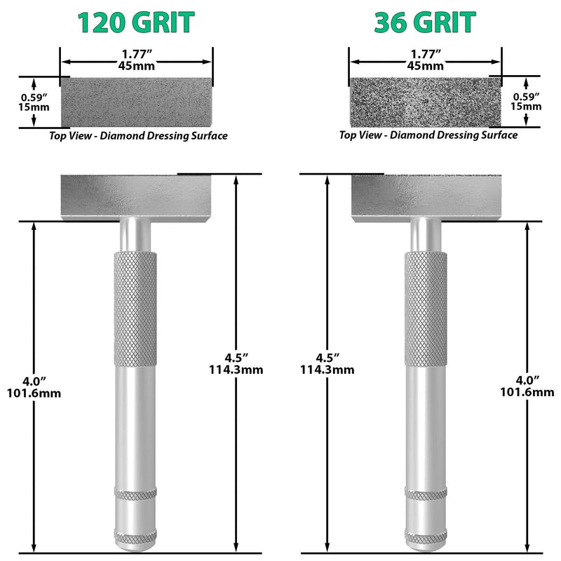 ATLIN Grinding Wheel Dressing Tool - 36 Grit & 120 Grit Diamond Dresser - True Up and Restore Grinding Wheels