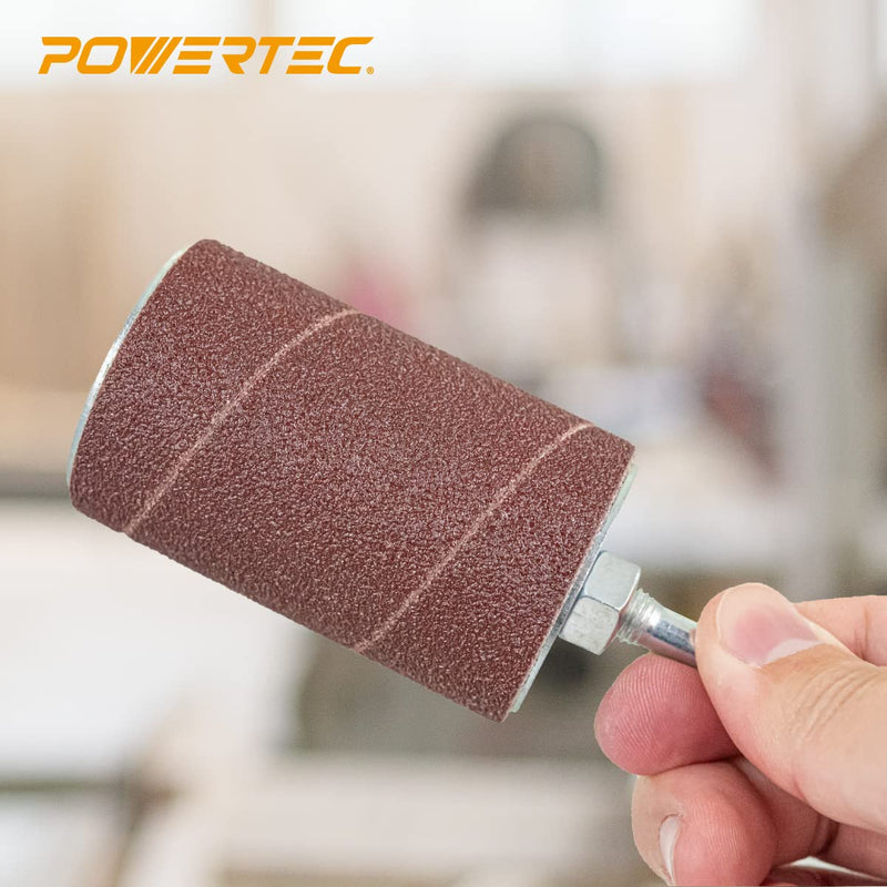 POWERTEC 71709 Assorted Sanding Sleeves 24-Pieces, 2-1/2" Length, 1/2", 3/4", 1", 1-1/2" Diameters, 80, 120 Grits 3 Each