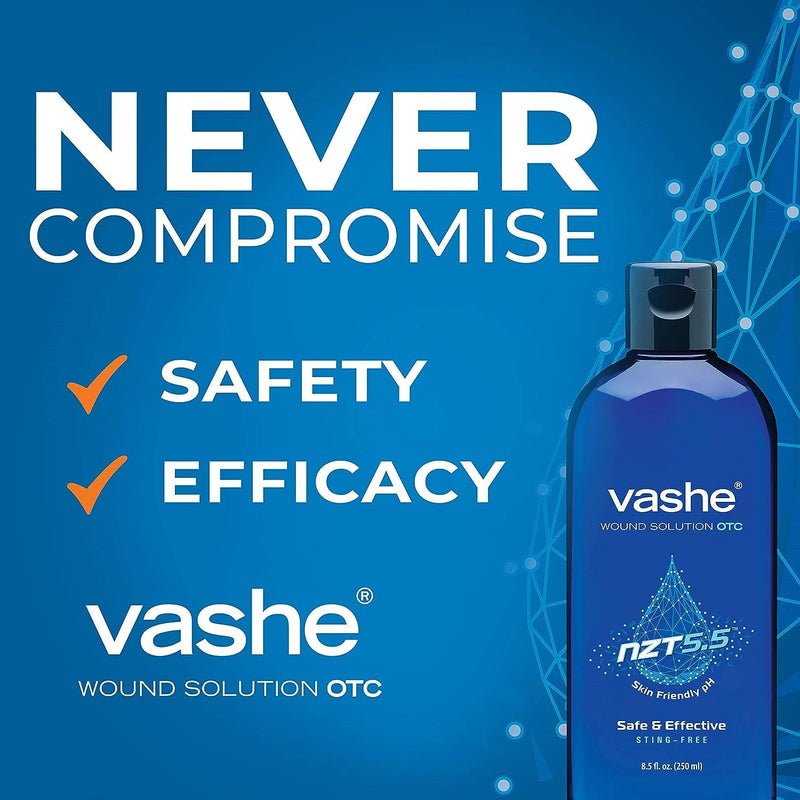 [Australia - AusPower] - Vashe Wound Solution OTC | Pure Hypochlorous Acid-Preserved Wound Cleanser | Home Wound Care | Non-Cytotoxic and Skin-Neutral pH | 8.5 Fl Oz 