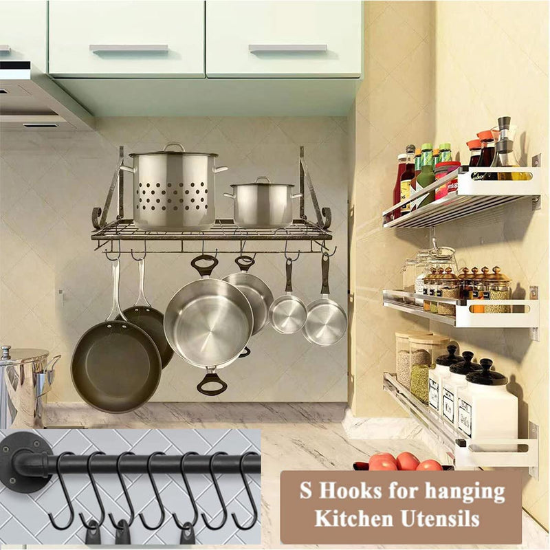 [Australia - AusPower] - 20 Pack Large S Hooks Black Steel S Shaped Hooks (3.7 in) Vinyl Coated Heavy Duty Rustproof S Hooks for Hanging Pans Pots Plants Towels Heavy Duty Kitchen Hooks Hanger (Black) 