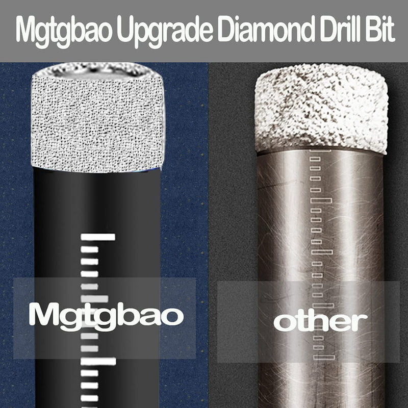 6pc 9/16” Black Dry Diamond Drill Bits Set, 14mm Hex Shank Core Drill Bit Brazed with Cooling Wax for Porcelain Tile Ceramic Concrete Granite Marble Hard Materials (not for Wood). 9/16 in 6