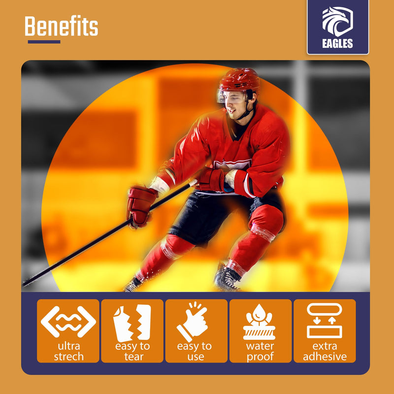 EAGLES 2 Pack and 1 Pack Clear Hockey Tape