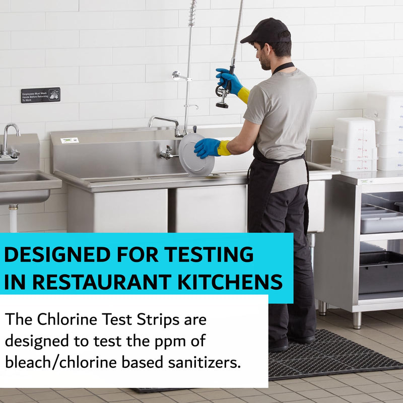 [Australia - AusPower] - Chlorine Test Strips for Restaurants & Food Services, 4 x Vial of 100 Sanitizer Testing Kits, Precise Bleach Test Strips, 0-200 PPM Testing Kit for Sanitizing Solutions by FryOilSaver Co. FMP 142-1362 400 